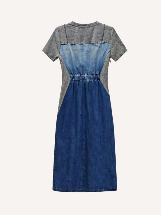 Unique patchwork denim breathable dress, new spring/summer 2026 style