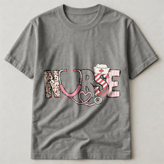 Dual Design Cute Nurse Graphic Casual T-Shirt For Women