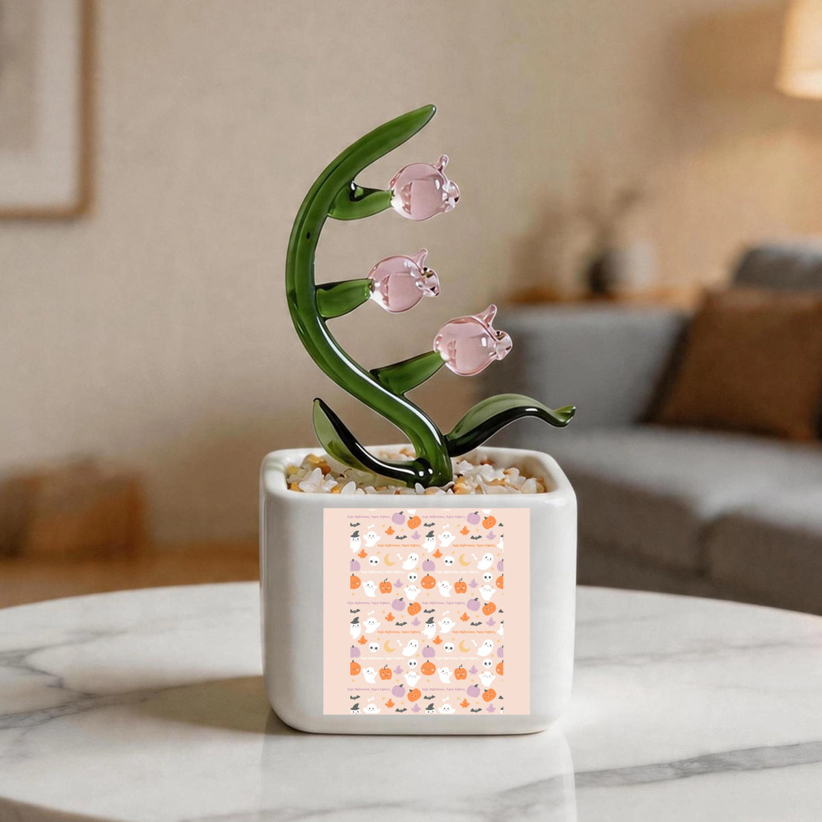 Crystal Glass Lily of the Valley Ornament
