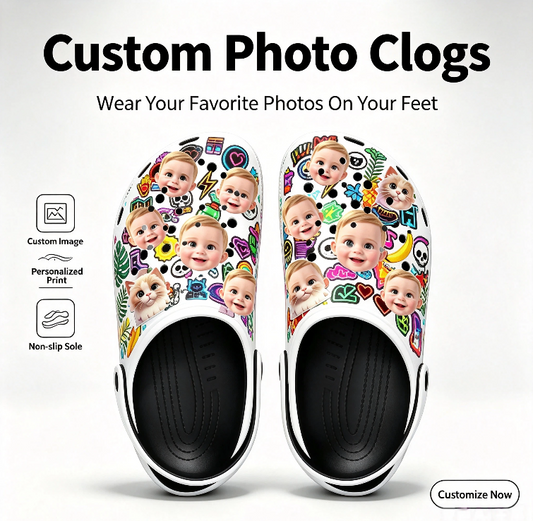 Multiple styles of slip-resistant perforated shoes with custom shoe surface designs