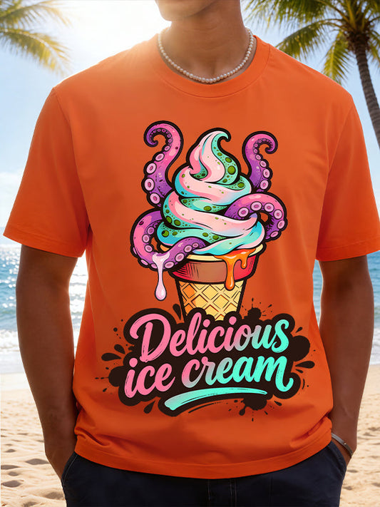 Delicious Ice Cream Tentacle Monster Streetwear Graphic Tee