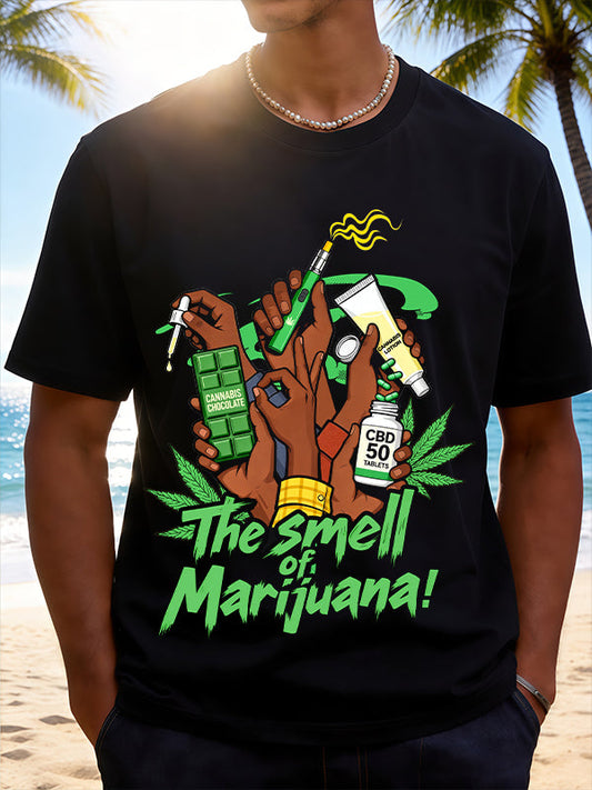 Vintage The Smell of Tobacco Smoking Hands Graphic T-Shirt