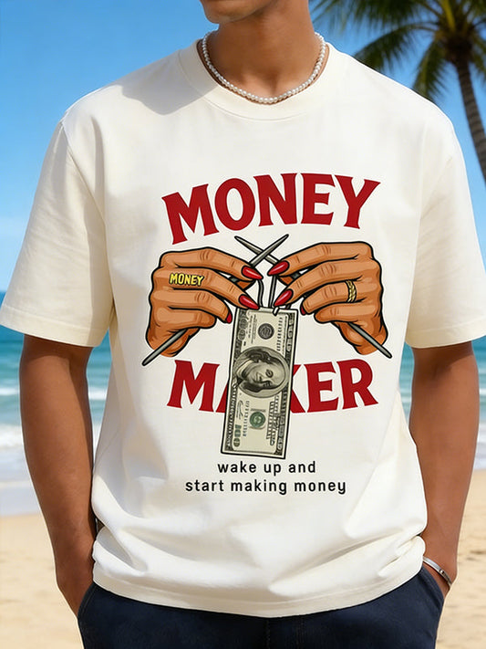 Vintage "MONEY MAKER" Dollar Bill Graphic T-Shirt