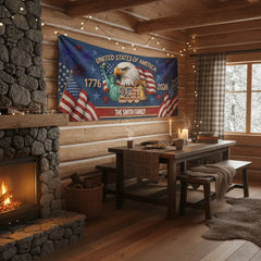 Custom Polyester Outdoor Banner - Personalized America 250th Anniversary Gifts For Mom, Dad, Brother, Sister, Kids - Together We Shine Bright