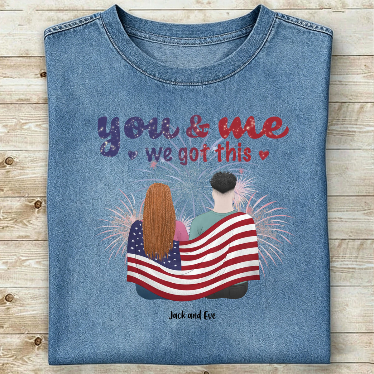 Custom Draped in the American flag T-shirts