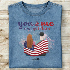 Custom Draped in the American flag T-shirts