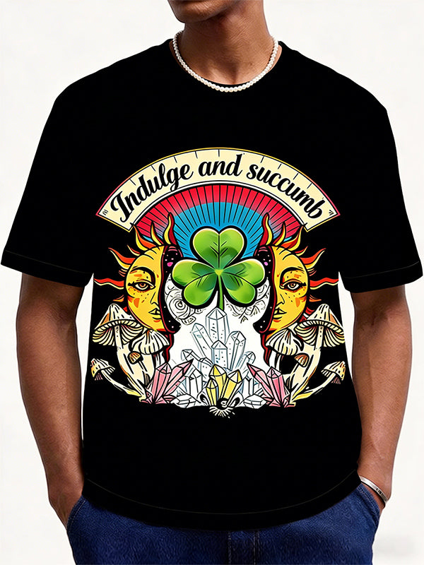 Turns out every day the sun hides luck inside. Printed Short Sleeve
