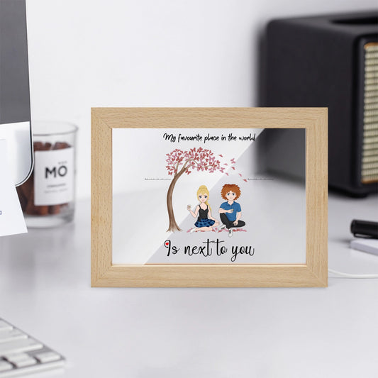 My favourite place in the world is next to you Wooden Framed