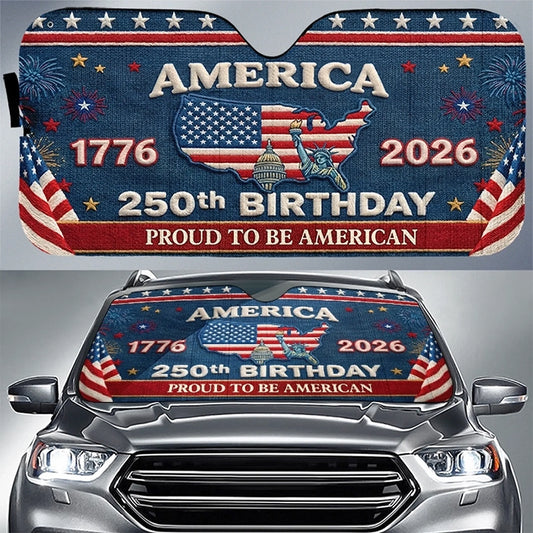 Custom Auto Windshield Sunshade-Personalized America 250th Anniversary Gifts-Endless Pride