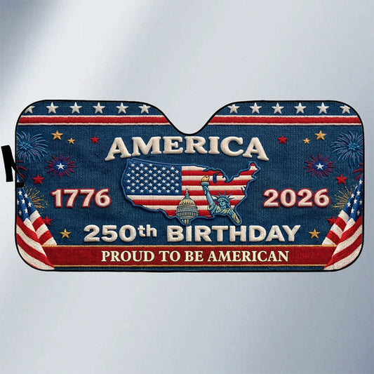 Custom Auto Windshield Sunshade-Personalized America 250th Anniversary Gifts-Endless Pride