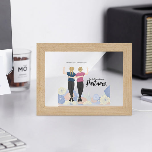 Our first valentines as partners Wooden Framed