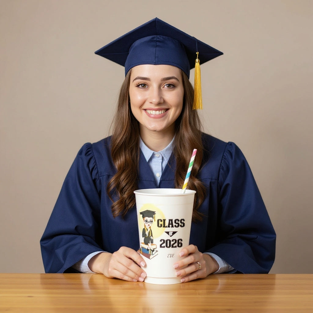 Custom Happy Graduation Plastic Cups