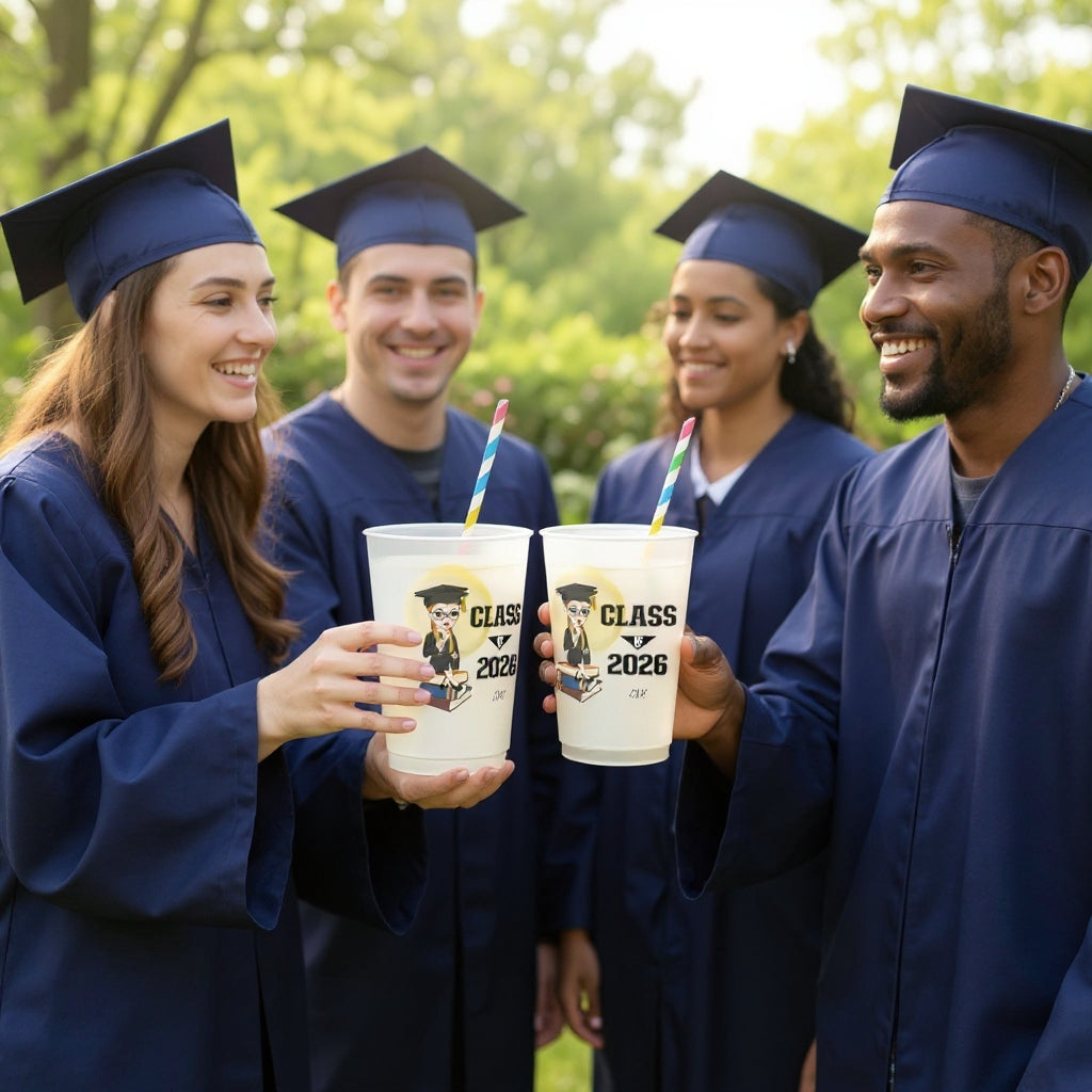 Custom Happy Graduation Plastic Cups