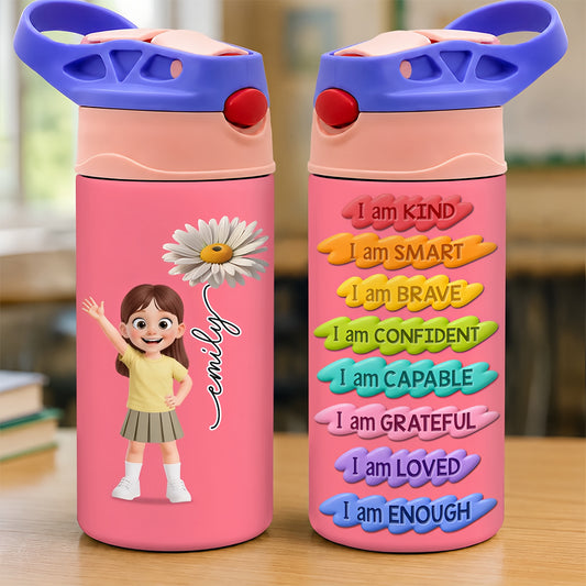 Custom Kids Insulated Water Bottle - Personalized Back To School Gifts For Kids - Big Dreams Start Small