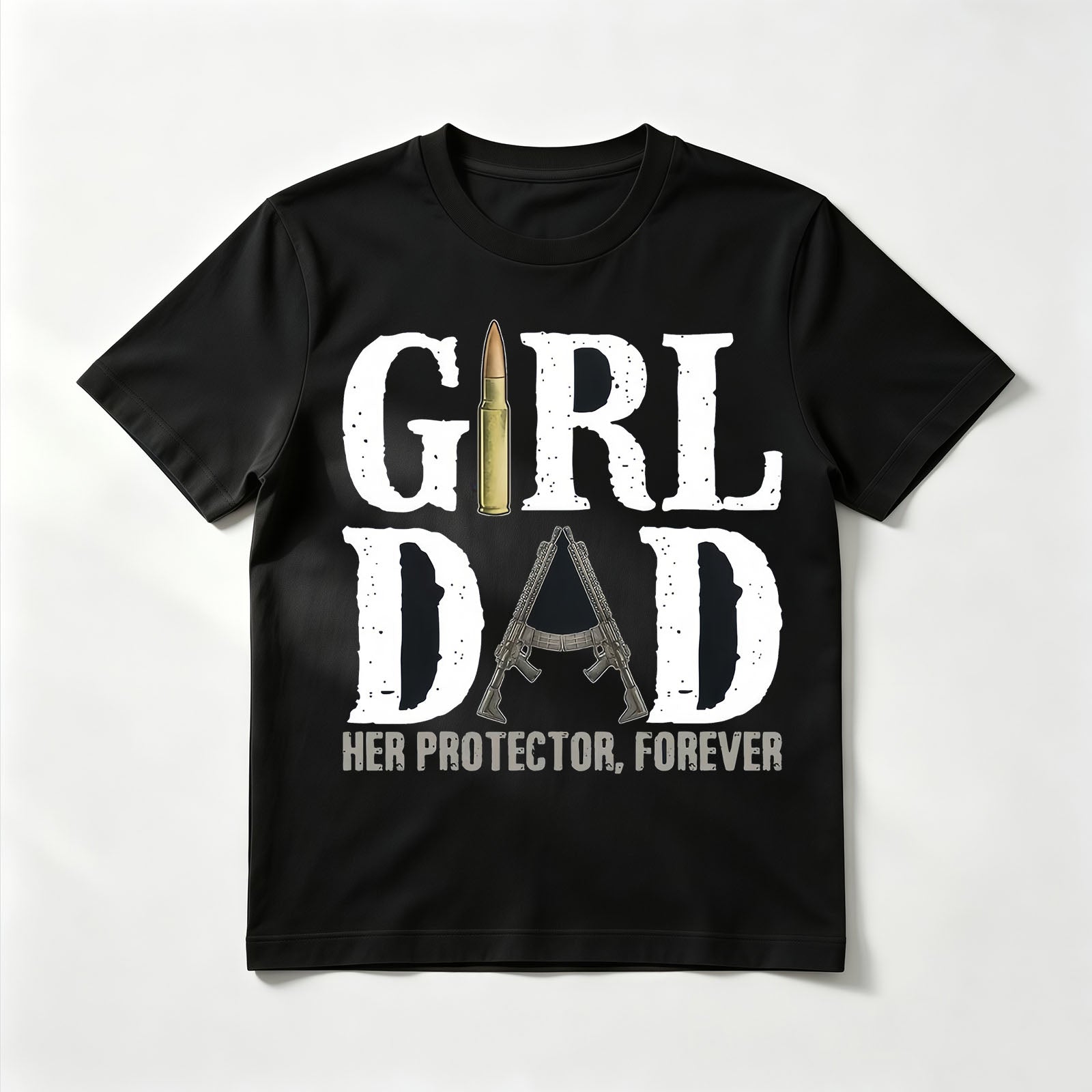 "Girl Dad - Her Protector Forever" Patriotic T-Shirt