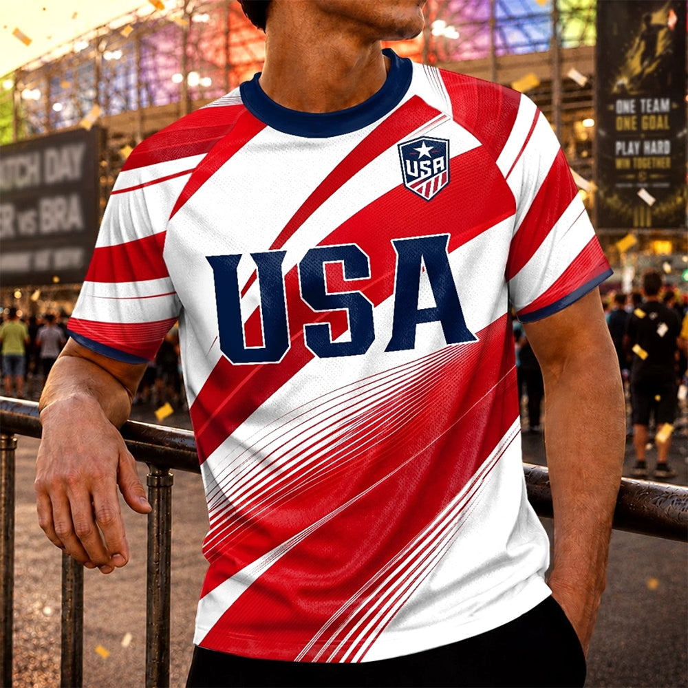 Custom Men's USA 2026 Jersey Shirt - Personalized Birthday Gifts For Soccer Lovers, Sports Fans, Sports Lovers - Land Of The Free, Home Of Soccer