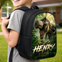 Custom Kids Front Printed Backpack - Personalized Back To School Gifts For Kids - Dino School Crew