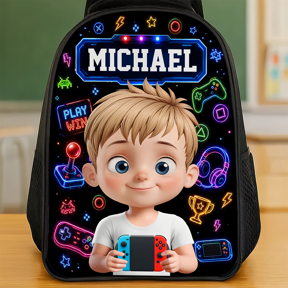 Custom Kids Front Printed Backpack - Personalized Back To School Gifts For Kids - Ready To Discover