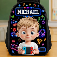 Custom Kids Front Printed Backpack - Personalized Back To School Gifts For Kids - Ready To Discover