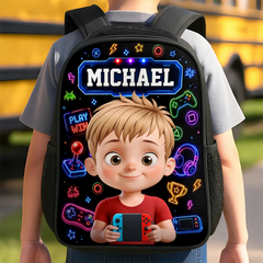 Custom Kids Front Printed Backpack - Personalized Back To School Gifts For Kids - Ready To Discover
