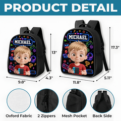 Custom Kids Front Printed Backpack - Personalized Back To School Gifts For Kids - Ready To Discover