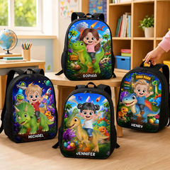Custom Kids Front Printed Backpack - Personalized Back To School Gifts For Kids - Roar Into Fun