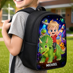 Custom Kids Front Printed Backpack - Personalized Back To School Gifts For Kids - Roar Into Fun
