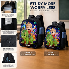 Custom Kids Front Printed Backpack - Personalized Back To School Gifts For Kids - Roar Into Fun
