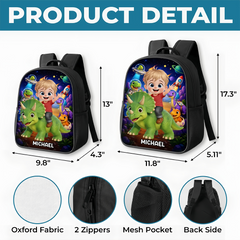Custom Kids Front Printed Backpack - Personalized Back To School Gifts For Kids - Roar Into Fun