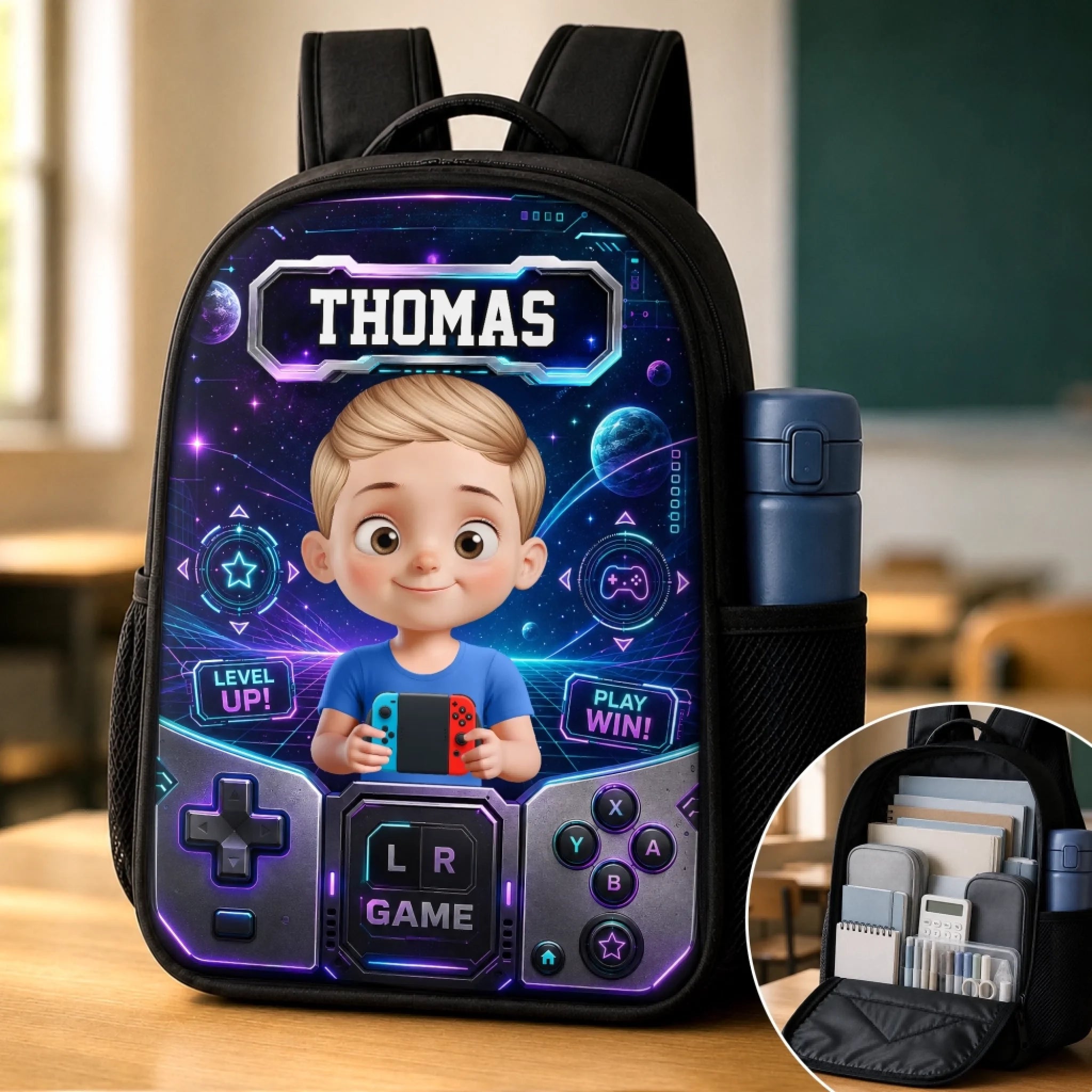 Custom Kids Front Printed Backpack - Personalized Back To School Gifts For Kids - Ready For Class
