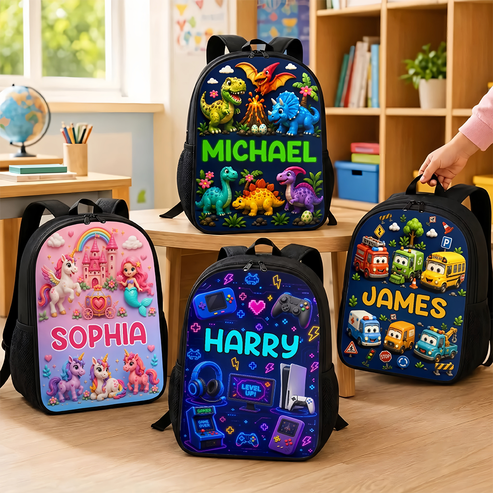 Custom Kids Front Printed Backpack - Personalized Back To School Gifts For Kids - On The Road To Adventure