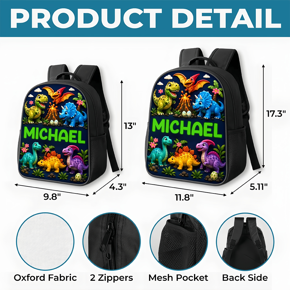 Custom Kids Front Printed Backpack - Personalized Back To School Gifts For Kids - On The Road To Adventure