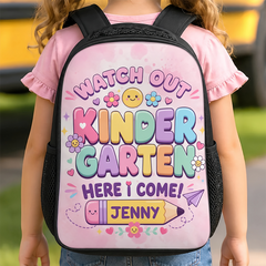 Custom Kids Front Printed Backpack - Personalized Back To School Gifts For Kids - Learning Loving Growing Every Day