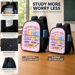 Custom Kids Front Printed Backpack - Personalized Back To School Gifts For Kids - Learning Loving Growing Every Day