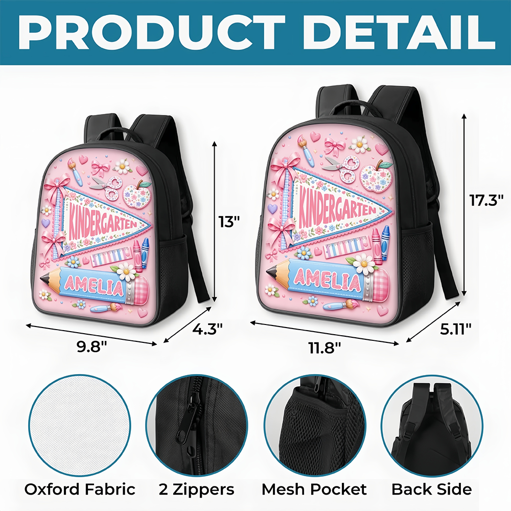 Custom Kids Front Printed Backpack - Personalized Back To School Gifts For Kids - Big Dreams Start In Small Classrooms
