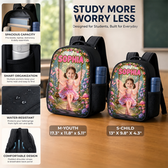 Custom Photo Kids Front Printed Backpack - Personalized Back To School Gifts For Kids - Every Day Is A Fairytale