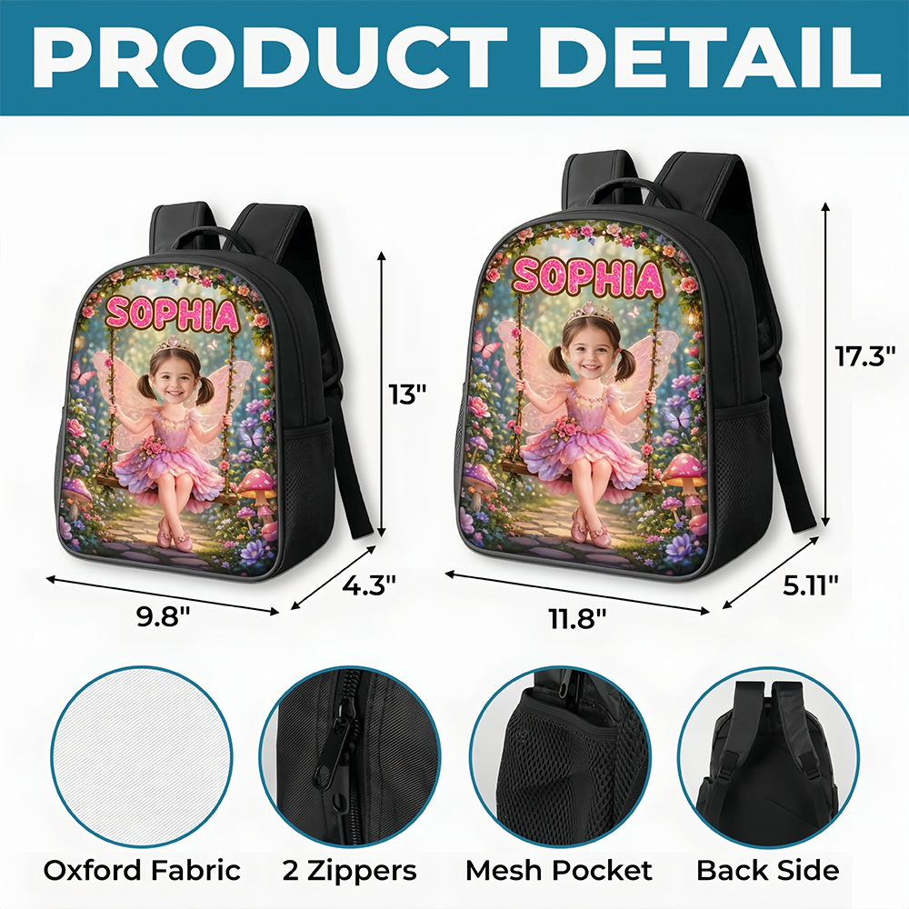 Custom Photo Kids Front Printed Backpack - Personalized Back To School Gifts For Kids - Every Day Is A Fairytale