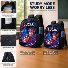 Custom Photo Kids Front Printed Backpack - Personalized Back To School Gifts For Kids - Cruising Into Fun