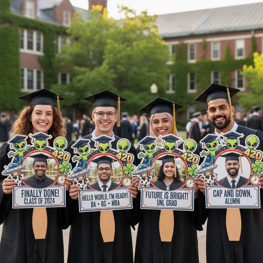 Custom Vintage Alien Photo Graduation Gift - Personalized Graduation Fan