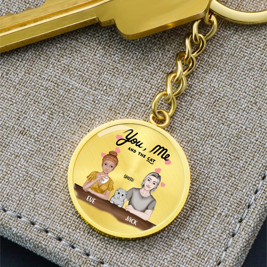 You, me, and the cats Keychain