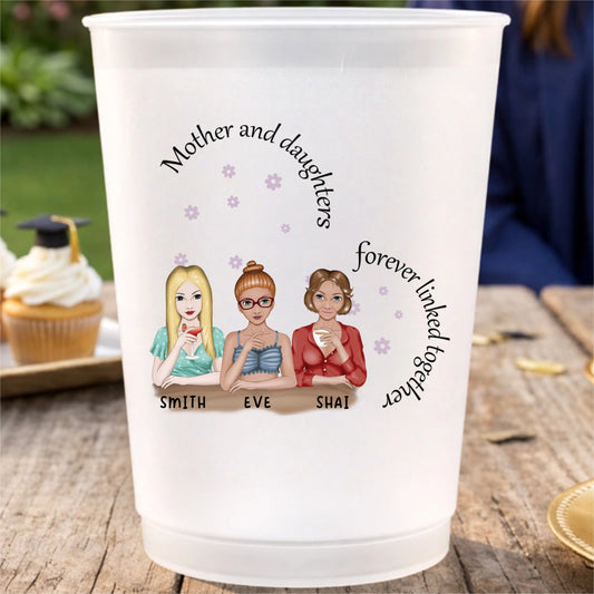 Custom Mother and daughters forever linked together Plastic Cups
