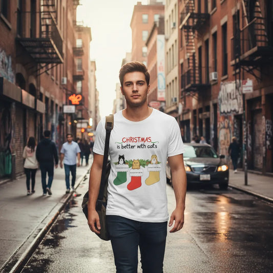 Custom Christmas is better with cats T-shirts