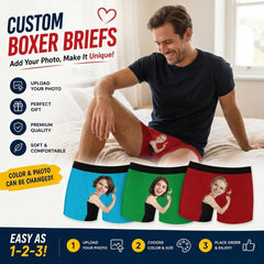 Girl Face Hug Boxer, Personalized Boxer, Funny Valentine Gift For Him, Custom Photo