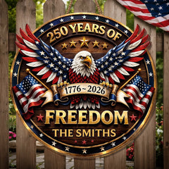 Custom Wood Sign - Personalized America 250th Anniversary Gifts For Mom, Dad, Brother, Sister, Kids - Proud Of Our Shared Story