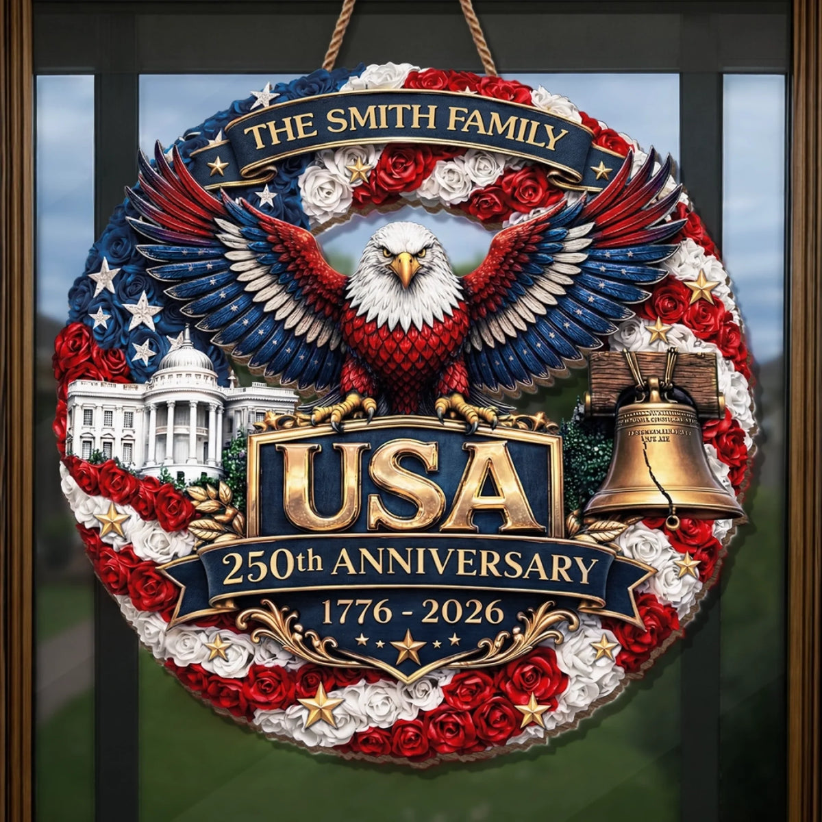 Custom Wood Sign - Personalized America 250th Anniversary Gifts For Mom, Dad, Brother, Sister, Kids - Legacy Of Brave Souls