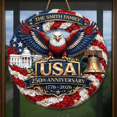 Custom Wood Sign - Personalized America 250th Anniversary Gifts For Mom, Dad, Brother, Sister, Kids - Legacy Of Brave Souls