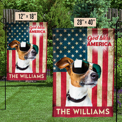 God Bless America Proud Dog - 4th Of July Decoration - Personalized Dog Flag