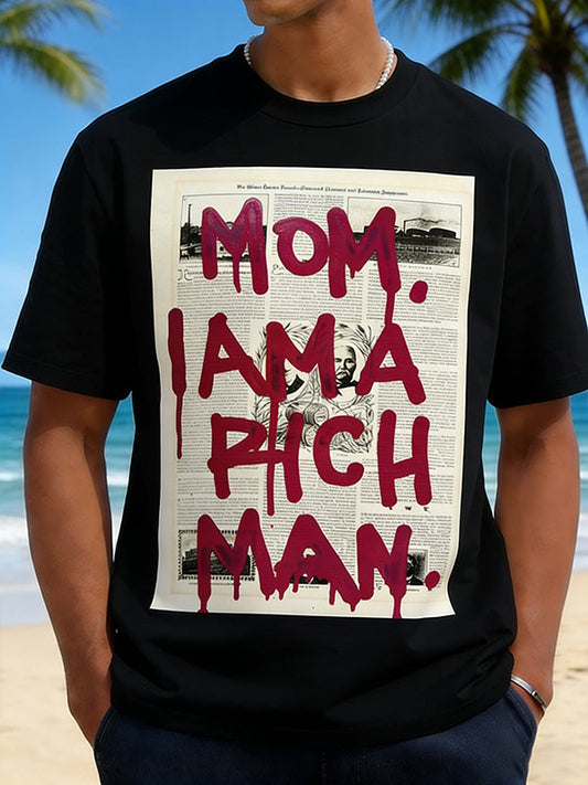 Retro Hip-Hop Hustle Streetwear Oversized Black Cotton Tee