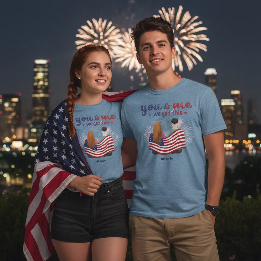 Custom Draped in the American flag T-shirts