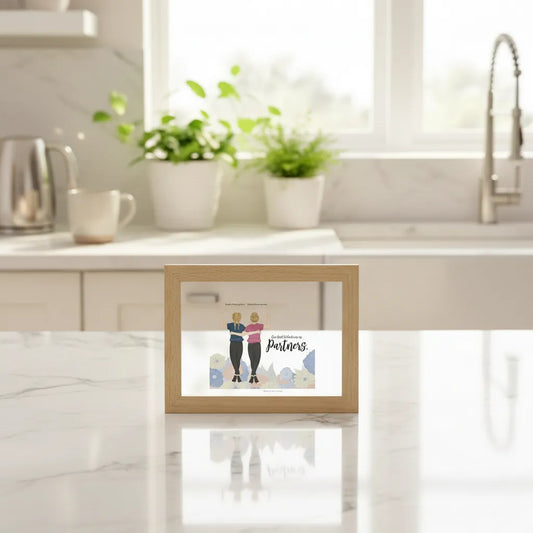 Our first valentines as partners Wooden Framed